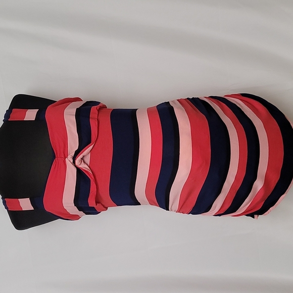 Red Multi-Stripe Maternity Dress - Picture 4 of 8